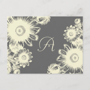 Postal De Invitación Flor ventilado amarilla - color de elección - Tarj