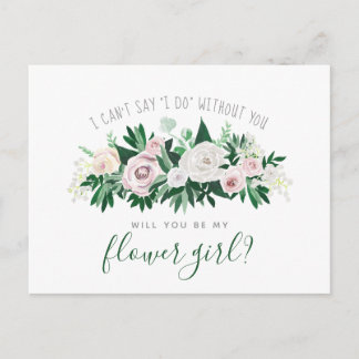 Postal De Invitación Flora acuarela será mi chica flor