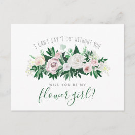 Postal De Invitación Flora acuarela será mi chica flor