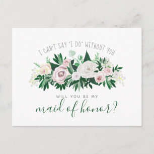 Postal De Invitación Floral acuarela será mi empleada de honor