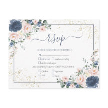 Floral dorada rosa Rubor azul turbio claro RSVP