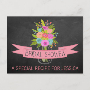 Postal De Invitación Floral Mason Jar Bridal Shower Recetas