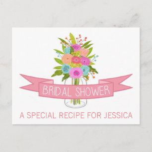 Postal De Invitación Floral Mason Jar Bridal Shower Recetas