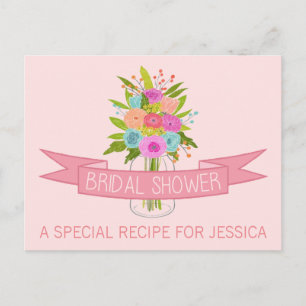 Postal De Invitación Floral Mason Jar Bridal Shower Recetas