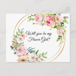 Postal De Invitación Floral Rosa ¿Serás Mi Flor?