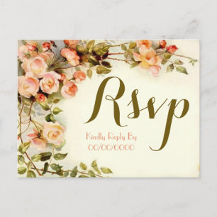 Postal De Invitación Floral rsvp