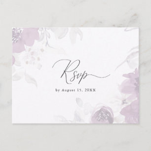 Postal De Invitación Floral Rsvp con caligrafía Elección de la comida