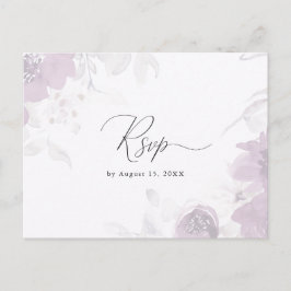 Postal De Invitación Floral Rsvp con caligrafía Elección de la comida