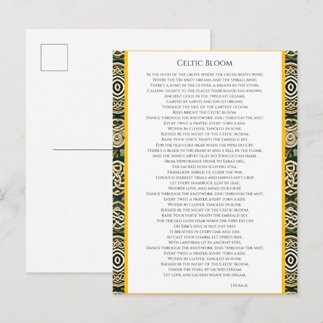 Postal De Invitación Florecer Celta (Anverso / Reverso)