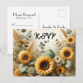 Postal De Invitación Florecimiento del girasol en verano iluminado por