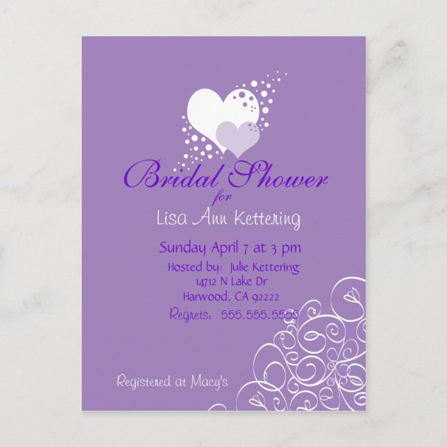 Postal De Invitación Flores de amor (Anverso)