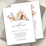 Postal De Invitación Flores de calabaza blanca Fiesta de cumpleaños núm<br><div class="desc">Las calabazas de otoño están enclavadas en delicadas flores silvestres amarillas y naranjas para crear una estética elegante. Todo el texto es editable para que puedas diseñar fácilmente tu propio estado de ánimo especial.</div>