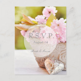 Postal De Invitación Flores de cerezo-rosadas Bodas RSVP