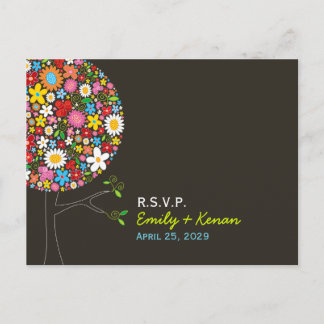 Postal De Invitación Flores de primavera extravagantes matrimonio de ár
