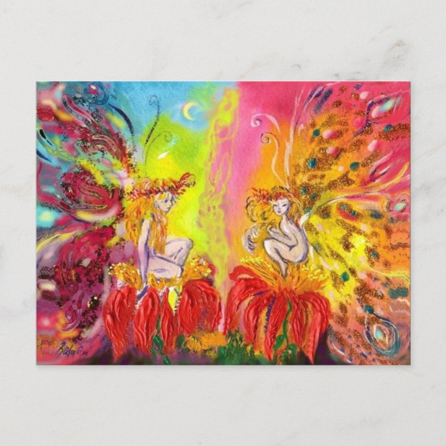 Postal De Invitación FLORES FLORES DE LA Fantasía DEL AMANECER (Anverso)