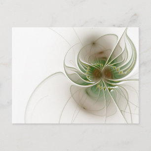Postal De Invitación Flores fractales de fantasía suaves y tiernas