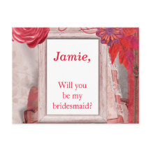 Flores rojas bonito Serás mi dama de honor