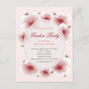 Postal De Invitación Flores Rojas Flores Románticas Fiesta de Cumpleaño