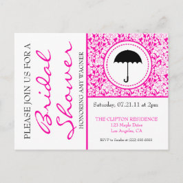 Postal De Invitación Flouridal Gótica Blanca y Rosa