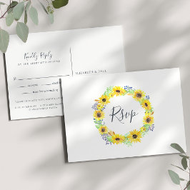 Postal De Invitación Flowerfields RSVP Postcard with Meal Choice