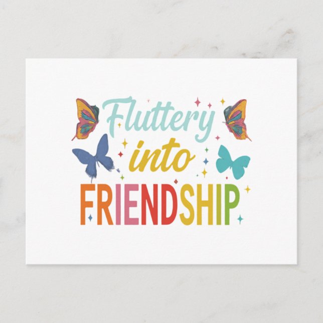 Postal De Invitación Flutter to Friendship (Anverso)