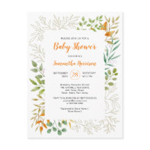 Foliage de otoño de presupuesto Baby Shower botáni