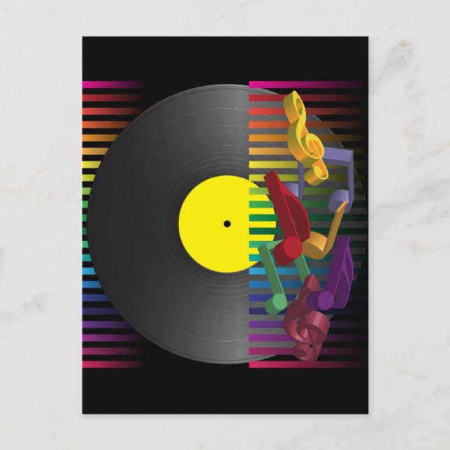 Postal De Invitación Fondo del Fiesta retro (Anverso)