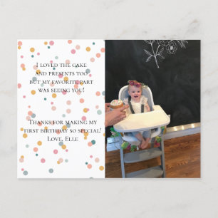 Postal De Invitación Foto de Confetti Cumpleaños Gracias Cartas