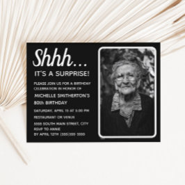 Postal De Invitación Foto de cumpleaños número 80 de mujeres negras bla