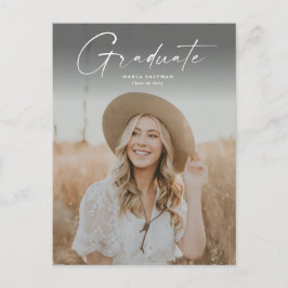Postal De Invitación Foto de graduación de posgrado con guión moderno