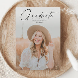 Postal De Invitación Foto de graduación de posgrado con guión moderno