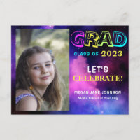 Foto de graduación de posgrado de neón de respland