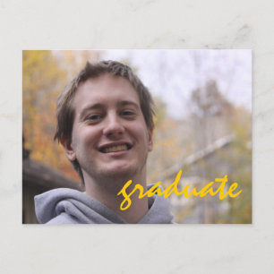 Postal De Invitación Foto de graduado amarillo del Partido de Graduació