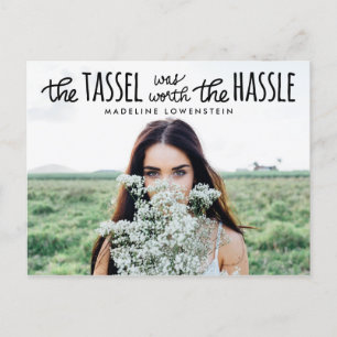 Postal De Invitación Foto de graduado Casual Simple Cute Typography