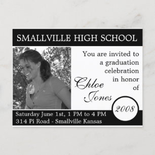 Postal De Invitación Foto de personalizable/Tarjeta de graduación de co