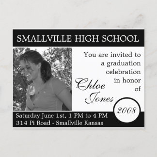 Postal De Invitación Foto de personalizable/Tarjeta de graduación de co