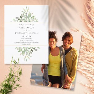 Postal De Invitación Foto del Boda del Eucalyptus Greenery Botánico