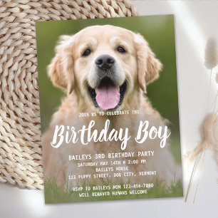 Postal De Invitación Foto del Mascota del partido de los cumpleaños de 