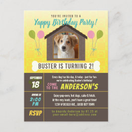 Postal De Invitación Foto del Personalizado de la Casa de Perros y de l