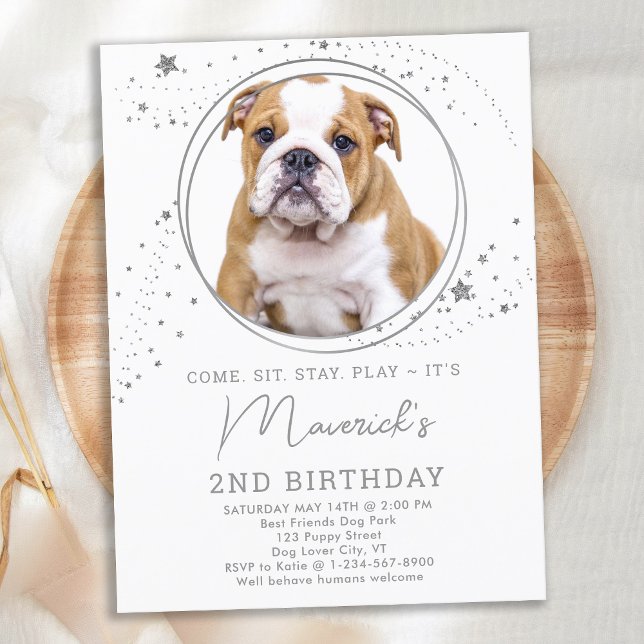 Postal De Invitación Foto Mascota personalizada de cumpleaños de perro  (Subido por el creador)