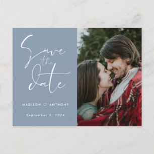 Postal De Invitación Fotografía de boda de guardar la fecha de caligraf