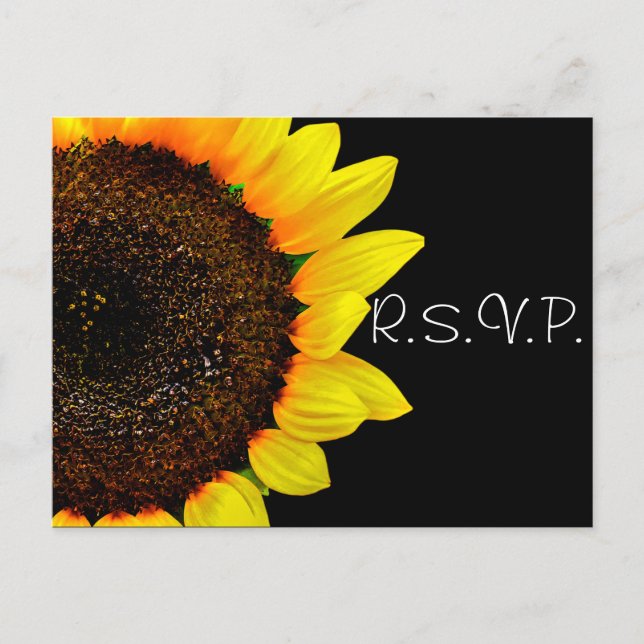 Postal De Invitación Fotografía de girasol Boda personalizada RSVP (Anverso)