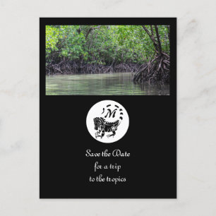 Postal De Invitación Fotografía de Monograma de Iguana silvestre