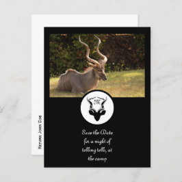 Postal De Invitación Fotografía de Monograma de Silhouette de Antelope 
