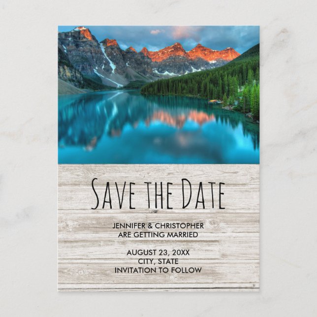 Postal De Invitación Fotografía de paisajes montañosos (Anverso)