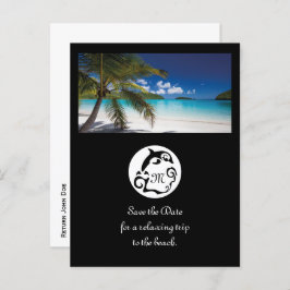 Postal De Invitación Fotografía en monograma de silicona para delfín ne