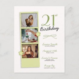 Postal De Invitación Fotos de moda de Polaroid Cumpleaños