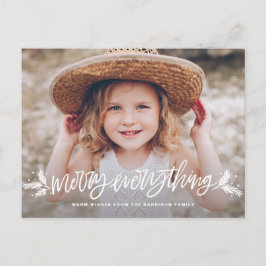 Postal De Invitación Fotos de Navidades con letras de "Merry Everything
