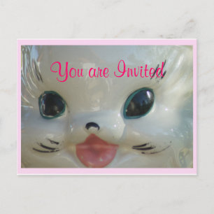 Postal De Invitación Frasco de galletas de gato vintage 2972- personali