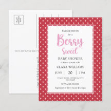 Fresa Berry Sweet Budget Baby Shower Invitati